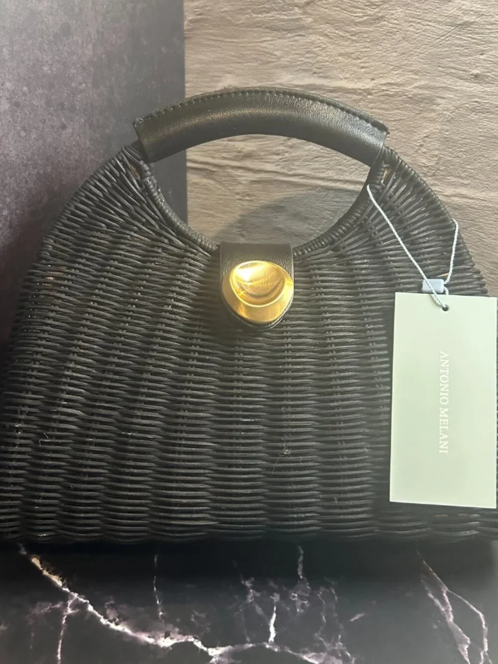 ANTONIO MELANI LENA STRAW CLUTCH